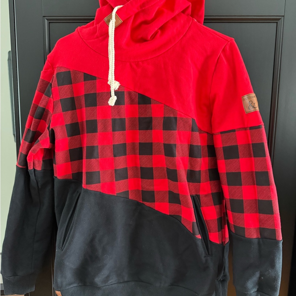 Red and Black Checkered women’s Hoodie